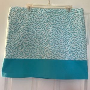 Michael Kors Aqua Color Block Mini A-Line Skirt